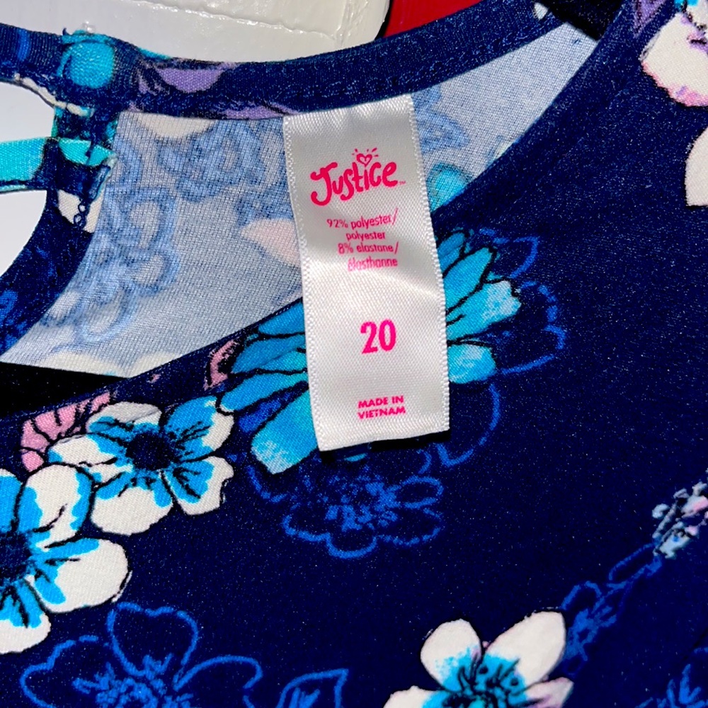 Justice Blue Floral Dress - Picture 2 of 3